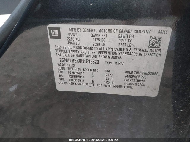 Chevrolet EQUINOX LS 2017 2GNALBEK8H1515823 Image 9