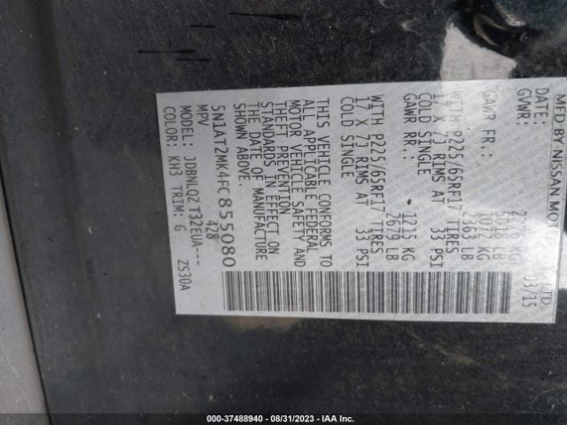 5N1AT2MK4FC855080 Nissan ROGUE SV