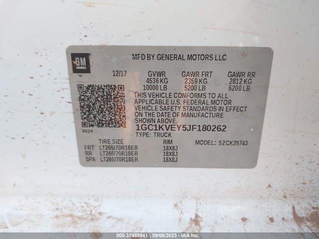 Chevrolet Silverado 2500hd Lt 2018 1GC1KVEY5JF180262 Image 9