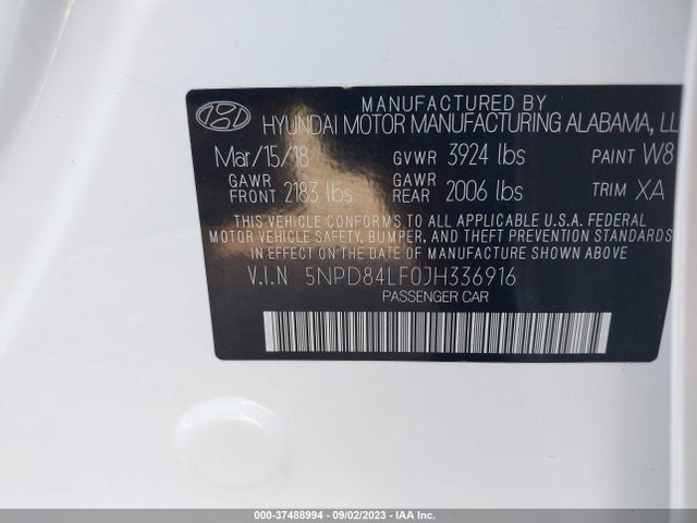 Hyundai Elantra Value Edition 2018 5NPD84LF0JH336916 Image 9