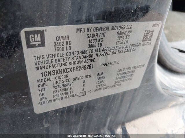 Chevrolet Suburban Ltz 2015 1GNSKKKCXFR268281 Image 9