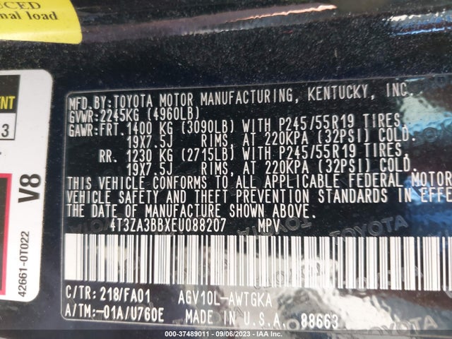 Toyota Venza Le/xle 2014 4T3ZA3BBXEU088207 Image 9