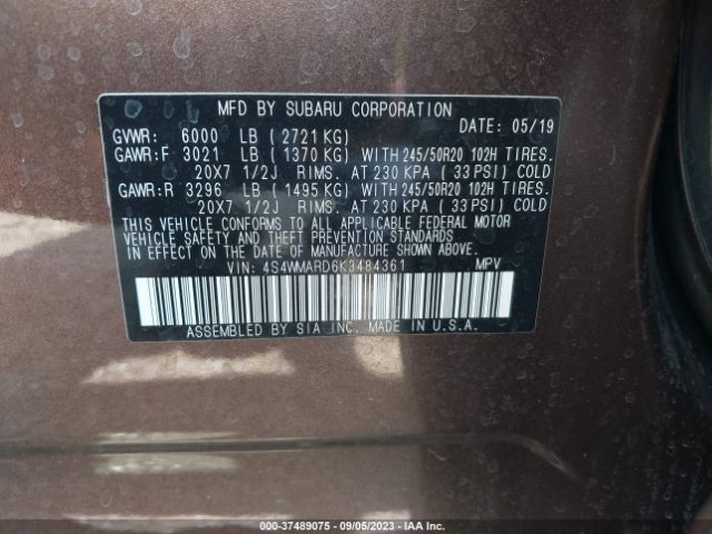 4S4WMARD6K3484361 Subaru Ascent Touring