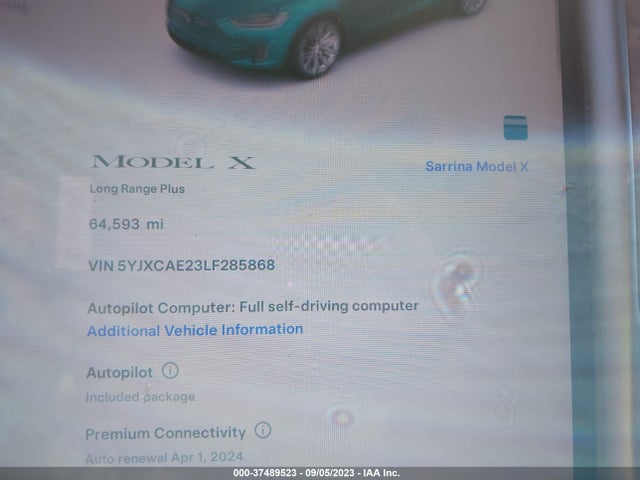 Tesla Model X Long Range 2020 5YJXCAE23LF285868 Image 15
