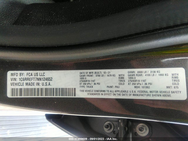 1C6RREFT7NN124652 RAM 1500 Big Horn