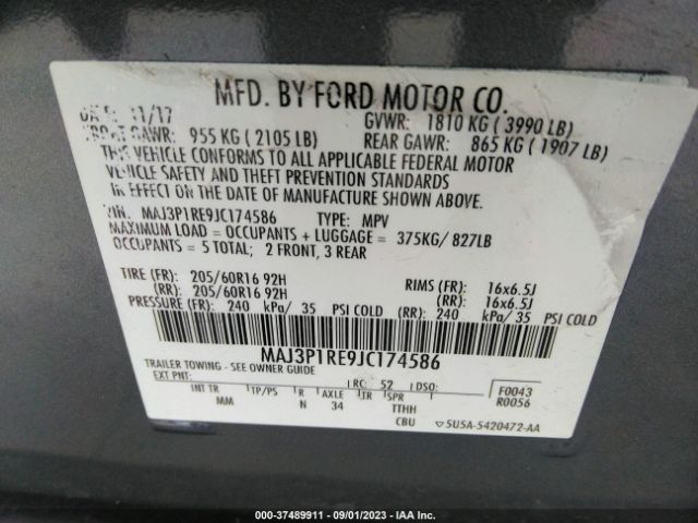 MAJ3P1RE9JC174586 Ford ECOSPORT S