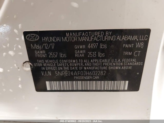 Hyundai SONATA SE 2018 5NPE24AF0JH602282 Image 9