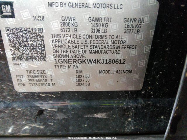 1GNERGKW4KJ180612 Chevrolet Traverse 1lt