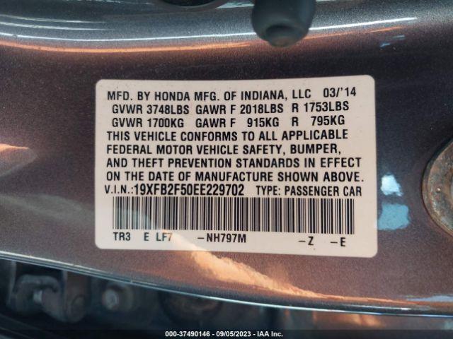 19XFB2F50EE229702 Honda Civic Sedan Lx