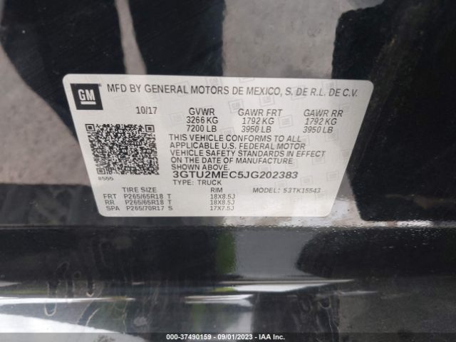 3GTU2MEC5JG202383 GMC Sierra 1500 Sle