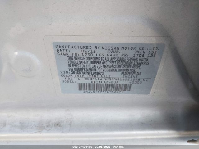3N1CN7AP9FL948673 Nissan Versa S Plus