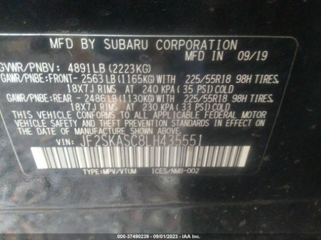 JF2SKASC8LH435551 Subaru Forester Limited