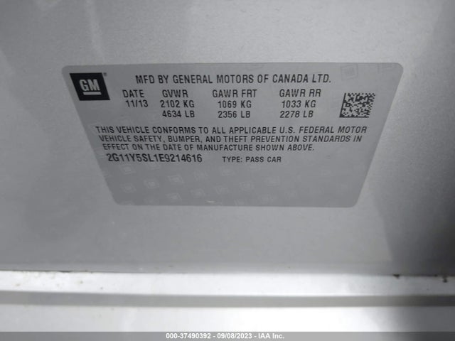 Chevrolet IMPALA LS 2014 2G11Y5SL1E9214616 Image 9