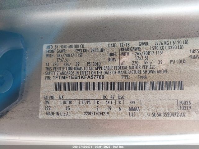1FTMF1EB1KFA57789 Ford F-150 Xl/xlt