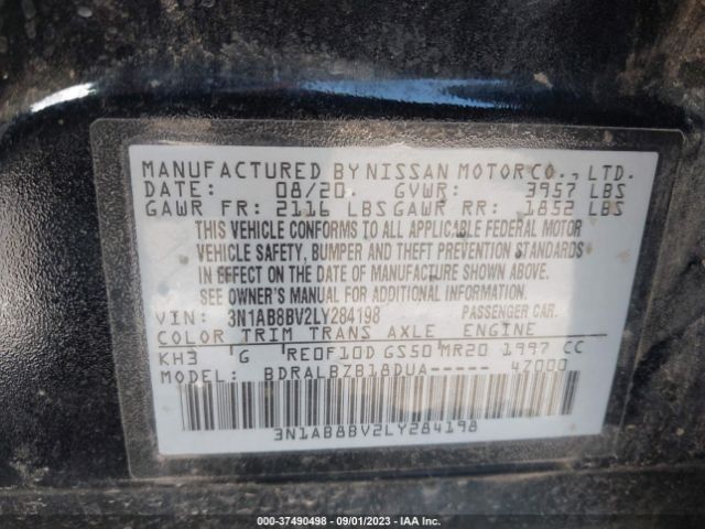 3N1AB8BV2LY284198 Nissan SENTRA S