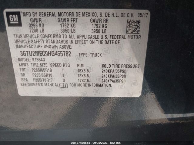 3GTU2MEC9HG455782 GMC Sierra 1500 Sle