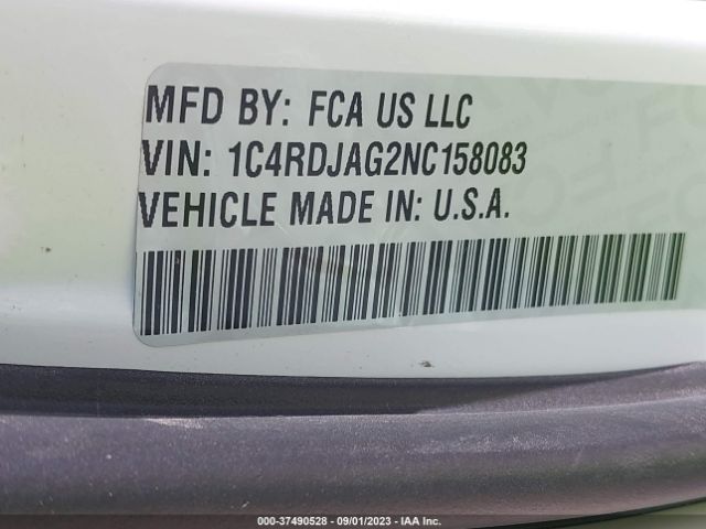 1C4RDJAG2NC158083 Dodge Durango Sxt