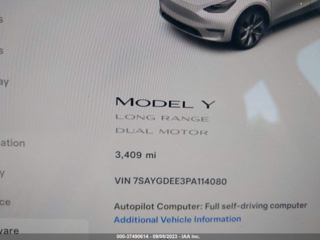 7SAYGDEE3PA114080 Tesla Model Y Long Range