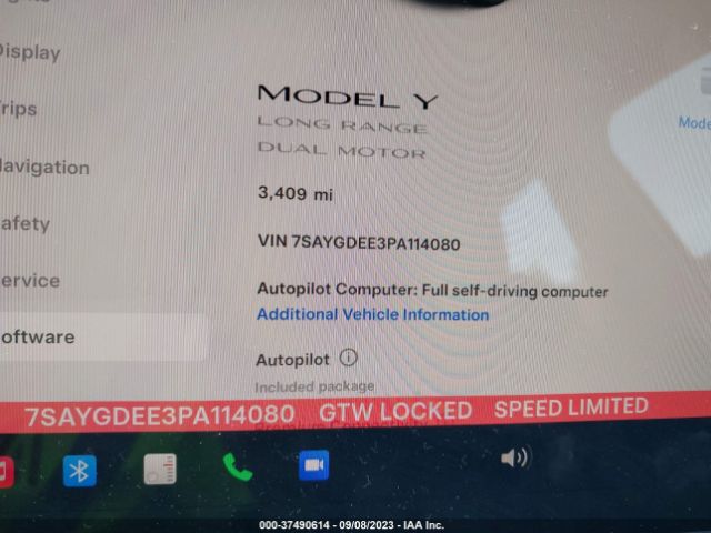 7SAYGDEE3PA114080 Tesla Model Y Long Range