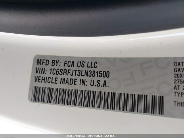 RAM 1500 Laramie 2020 1C6SRFJT3LN381500 Image 9