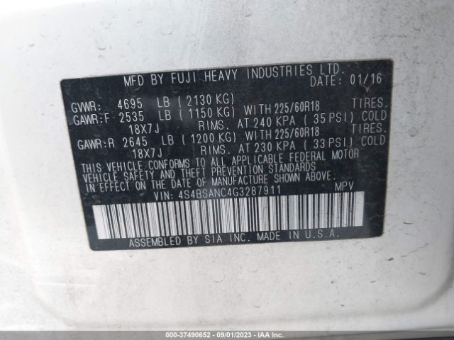 4S4BSANC4G3287911 Subaru Outback 2.5i Limited