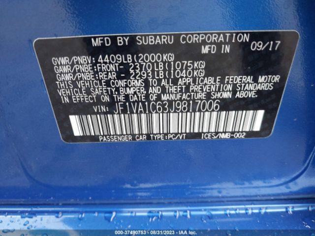 JF1VA1C63J9817006 Subaru Wrx Premium