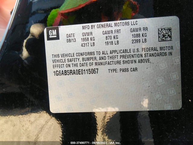 1G6AB5RA0E0115067 Cadillac Ats Luxury Rwd