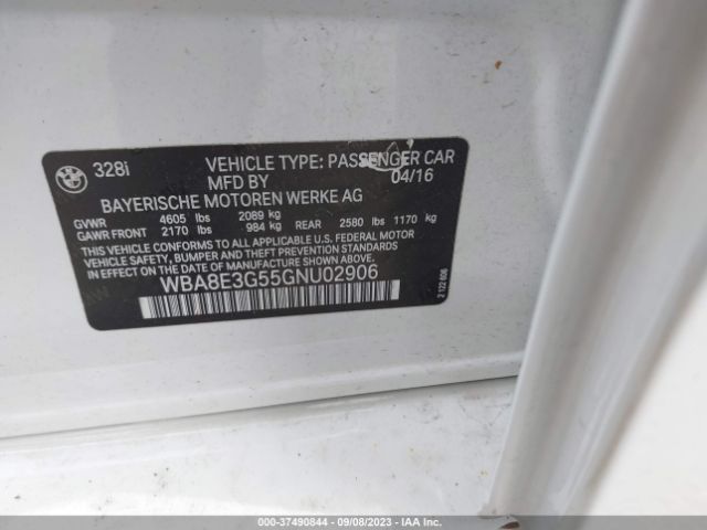 WBA8E3G55GNU02906 BMW 3 Series 328i Xdrive
