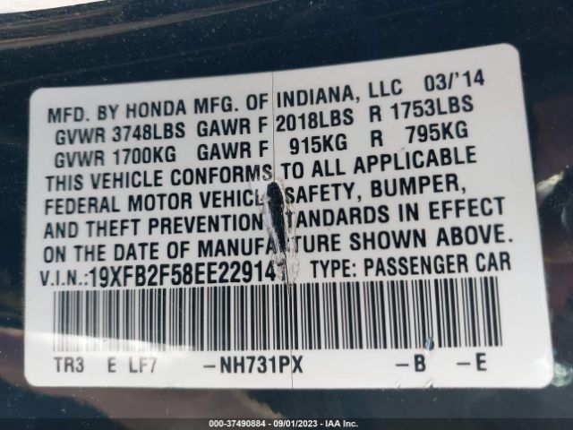 19XFB2F58EE229141 Honda Civic Sedan Lx