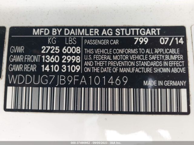 WDDUG7JB9FA101469 Mercedes-Benz S-class S 63 Amg