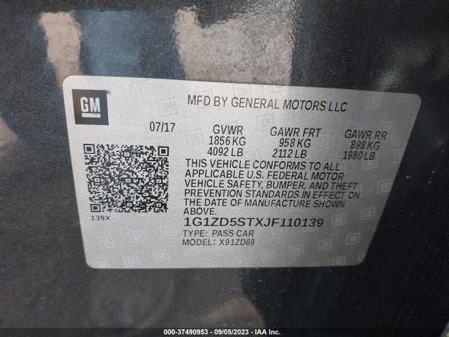 Chevrolet MALIBU LT 2018 1G1ZD5STXJF110139 Image 9