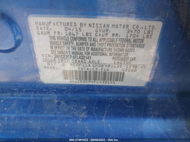 3N1CE2CP4FL432141 Nissan Versa Note S Plus