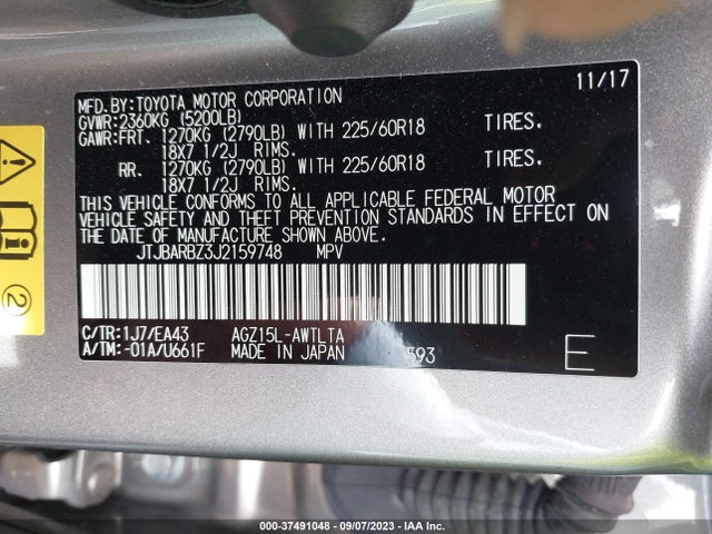 JTJBARBZ3J2159748 Lexus Nx Nx 300