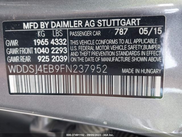 WDDSJ4EB9FN237952 Mercedes-Benz Cla-class Cla 250
