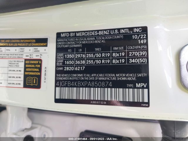 4JGFB4KBXPA850874 Mercedes-Benz Gle Gle 350