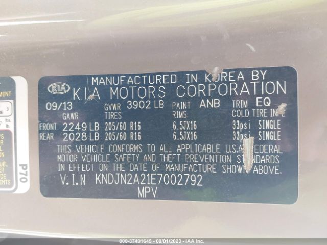 KNDJN2A21E7002792 KIA Soul Base