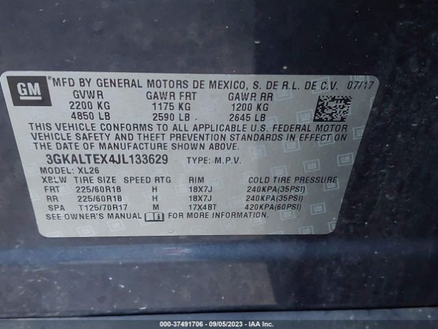 3GKALTEX4JL133629 GMC Terrain Sle