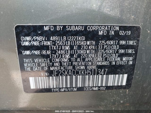 JF2SKACCXKH511347 Subaru Forester