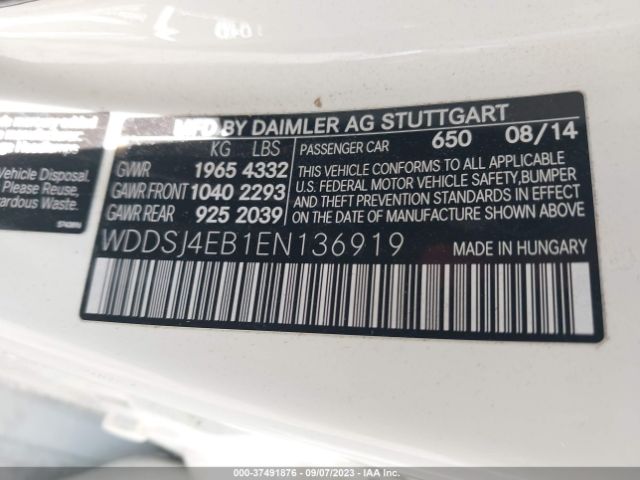 WDDSJ4EB1EN136919 Mercedes-Benz Cla-class Cla 250