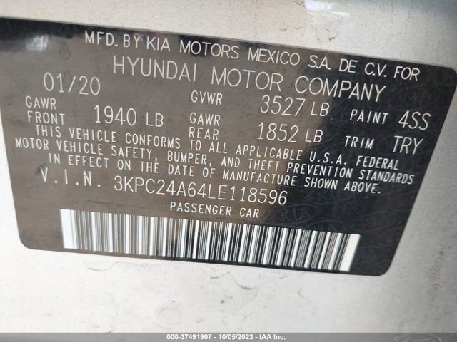 Hyundai ACCENT SE 2020 3KPC24A64LE118596 Image 9