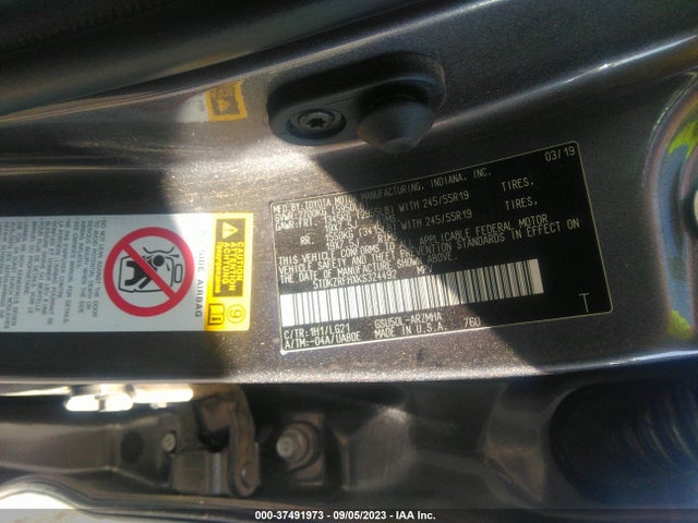 Toyota Highlander Se/xle 2019 5TDKZRFHXKS324492 Image 9