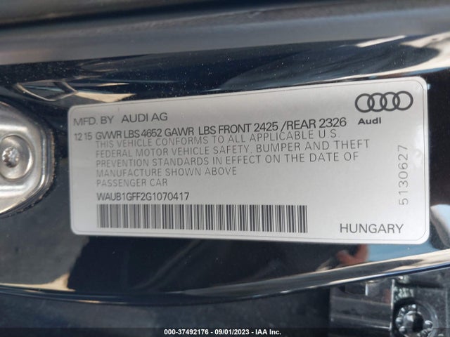 WAUB1GFF2G1070417 Audi S3 Premium Plus