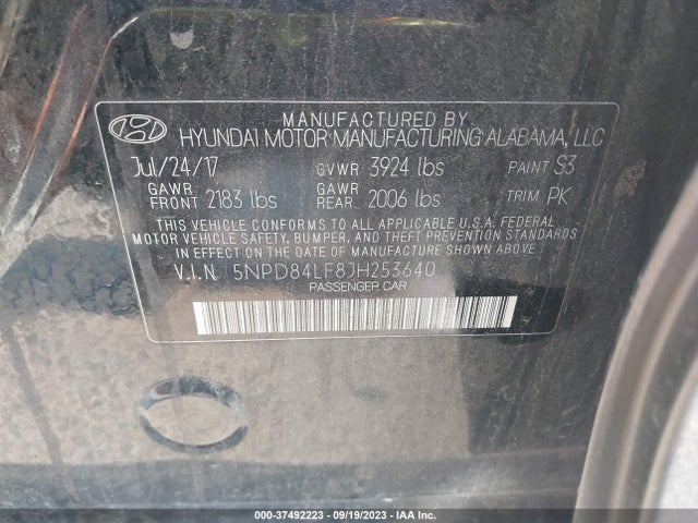 Hyundai ELANTRA SEL 2018 5NPD84LF8JH253640 Image 15