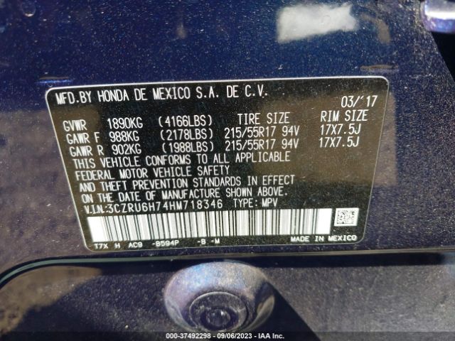 3CZRU6H74HM718346 Honda Hr-v Ex-l