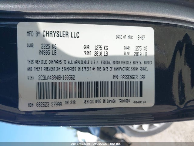 2008 CHRYSLER 300 LX VIN: 2C3LA43R48H100562
