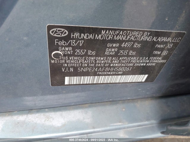 Hyundai Sonata 2.4l 2017 5NPE24AF8HH560261 Image 15