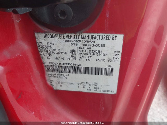 2015 Ford F-450, VIN: 1FD0X4GT6FEC39126
