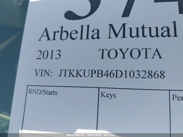 2013 SCION XD 10 SERIES VIN: JTKKUPB46D1032868
