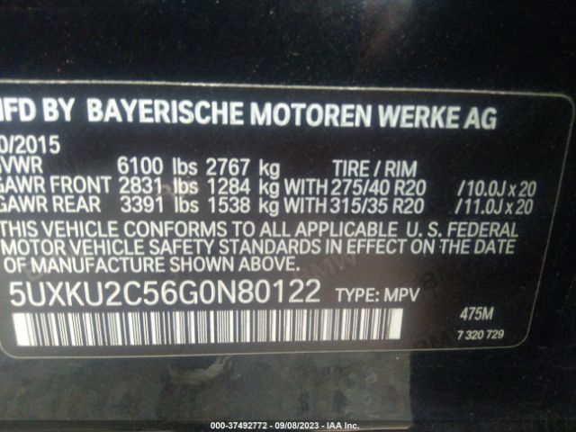 5UXKU2C56G0N80122 BMW X6 Xdrive35i