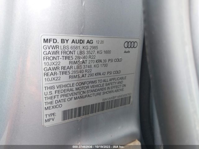 2021 AUDI SQ8 WA1AWBF18MD008712 Photo 8